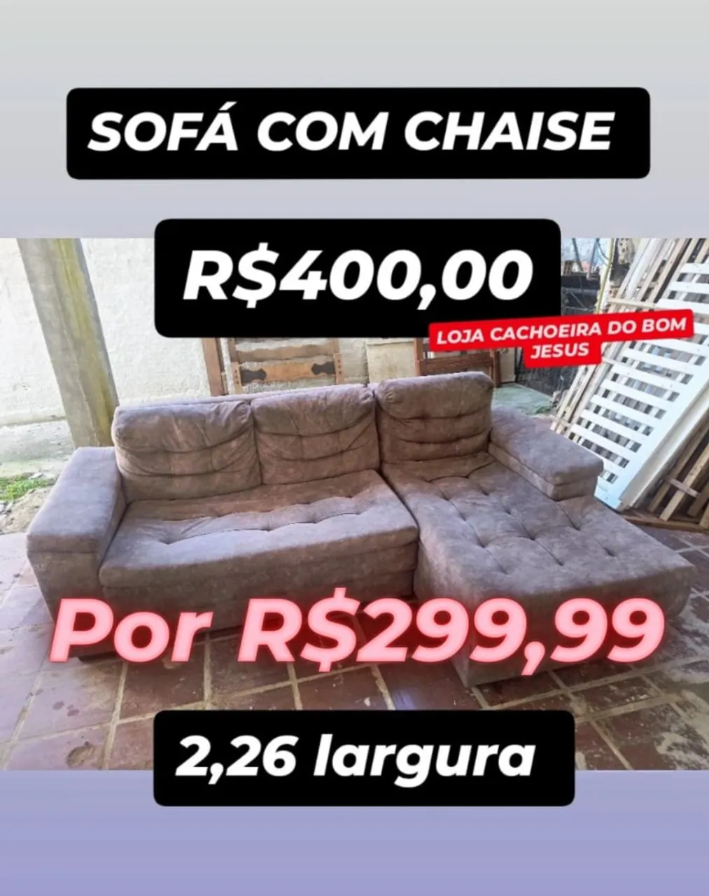 Sofá com Chaise - Promoção Imperdível!