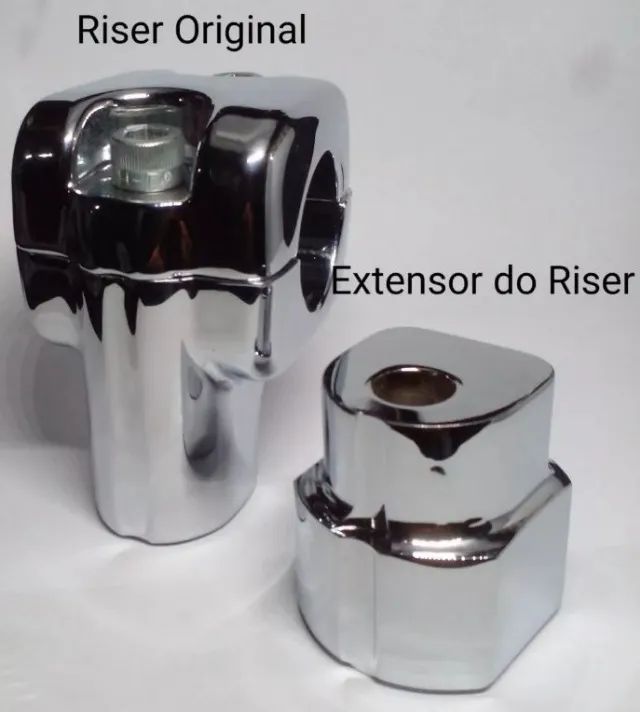 Riser de guidom cromado (extensor) Harley Davidson Fat Boy 2013 a 2023 - Foto 3