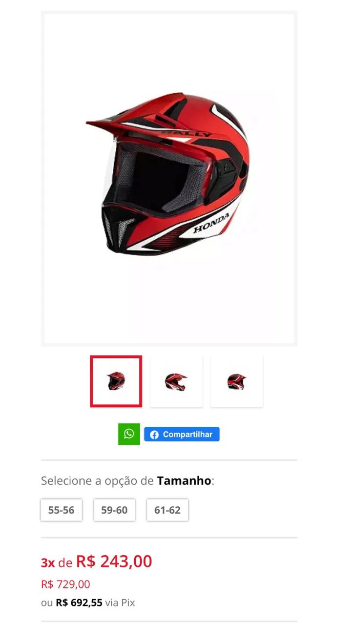 Capacete Honda RALLY - Foto 3