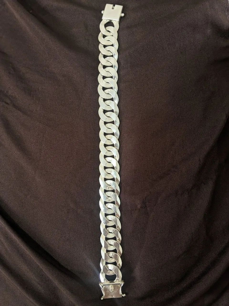 Pulseira prata 18 mm 22cm64319603411842123