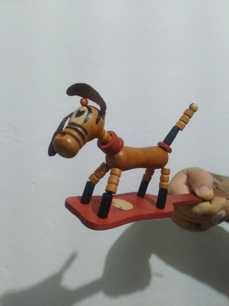 Brinquedo de madeira articulado antigo anos 40 raro