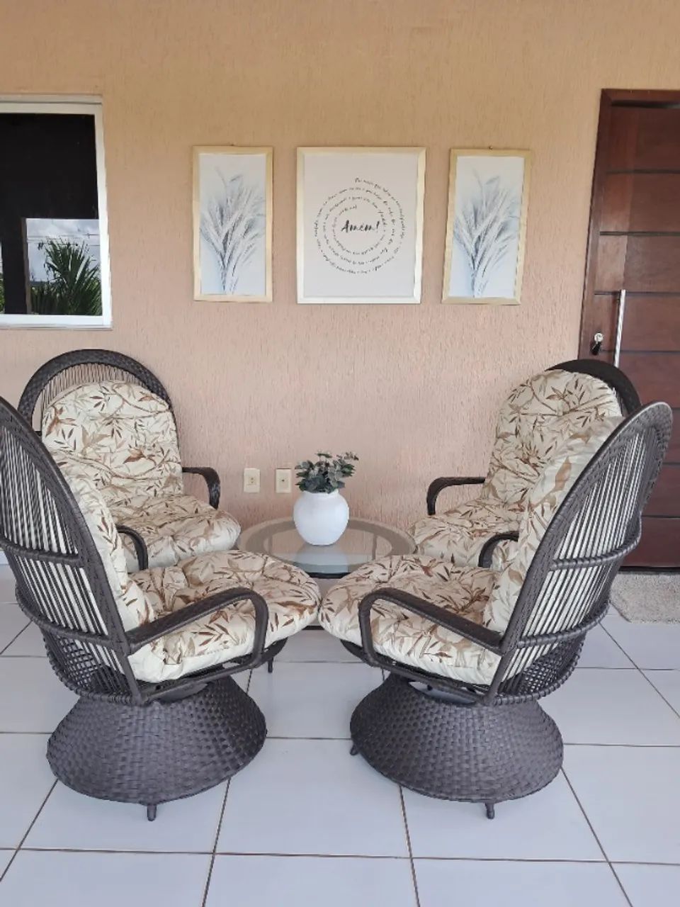 Vendo Conjunto de Cadeiras em Vime para Varanda - Foto 4