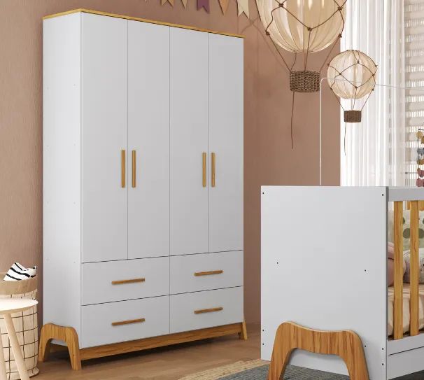 Roupeiro Infantil Guti Peroba, 100% MDF 