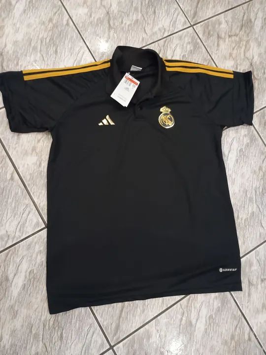 Camisa Polo Real Madrid Adidas - Preta