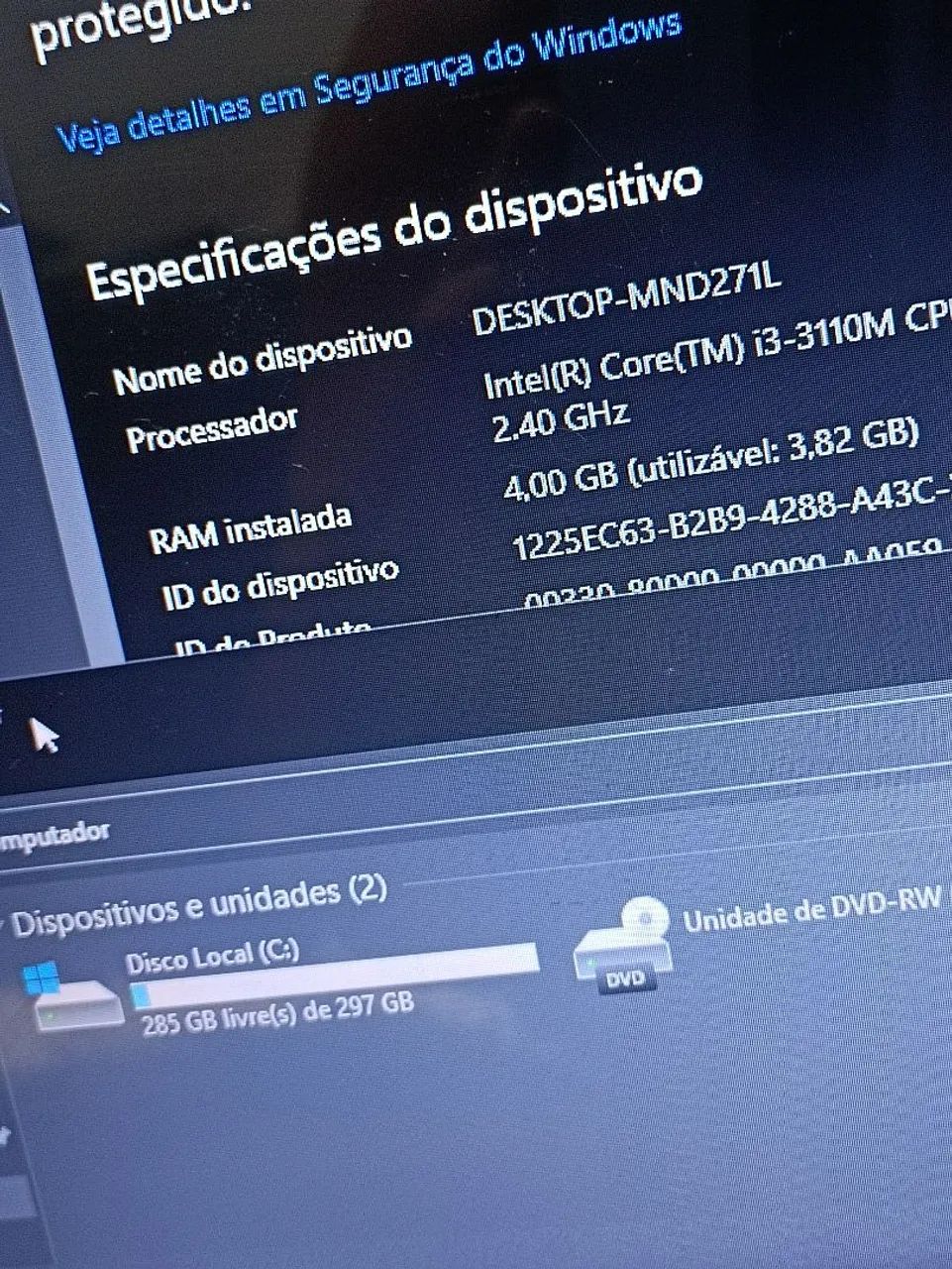 Notebook Acer , i3 3° , 320 GB , Win 10 , tela bem grande e rápido  - Foto 3