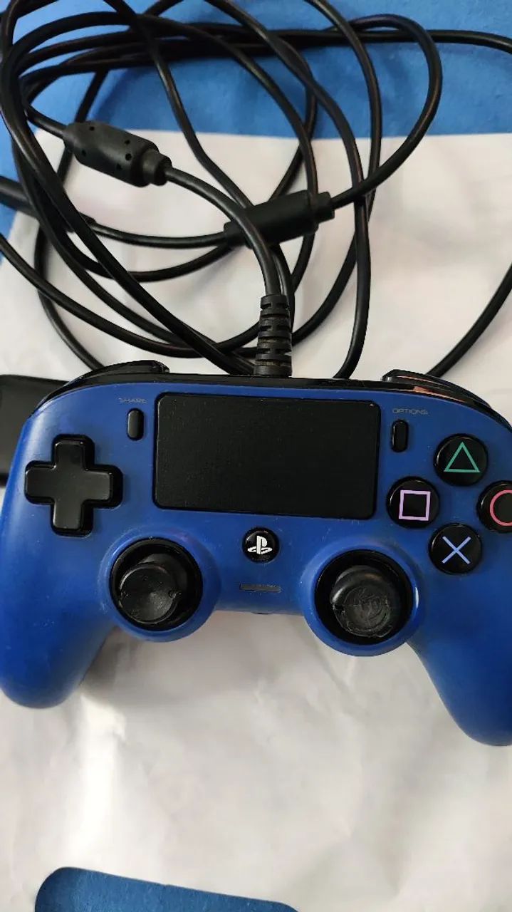 controle nacon wired azul ps4 , com fio