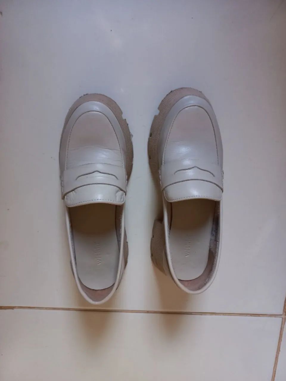 Mocassim Tratorado Couro Off White 35 - Foto 3