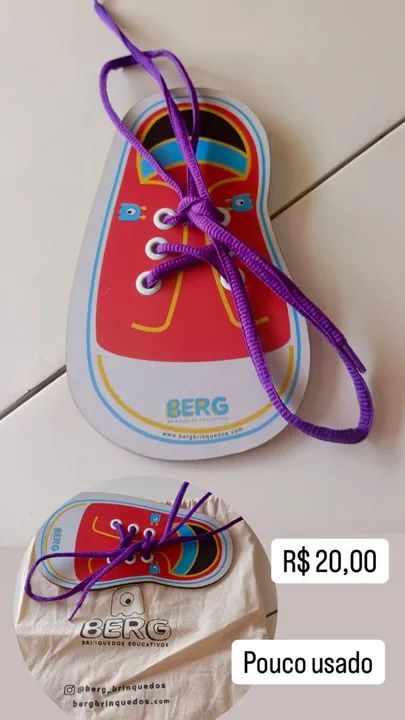 Brinquedo educativo de amarrar cadarço - BERG