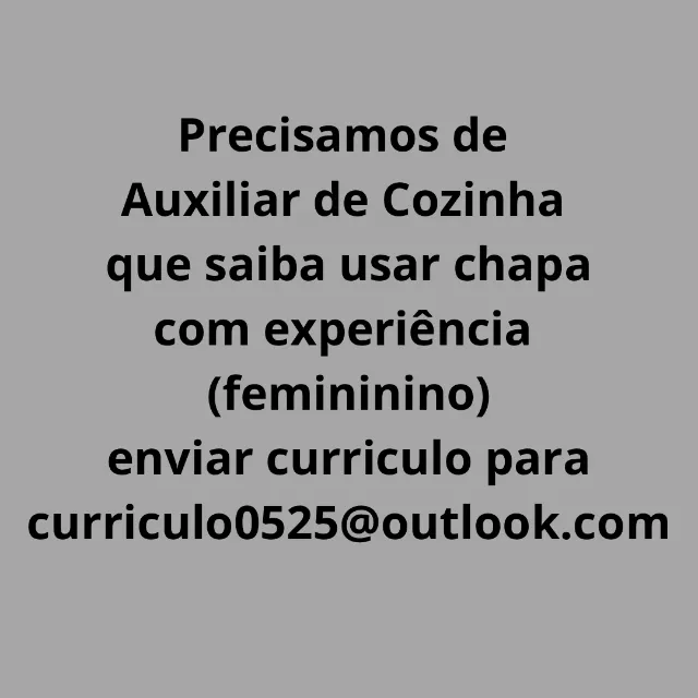 Ax de cozinha que saiba usar chapa