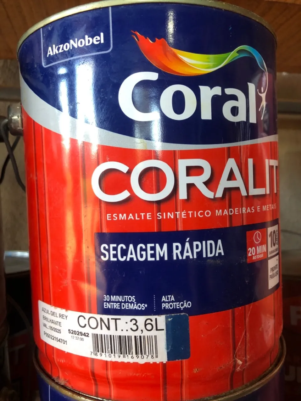 Tinta Coralit Esmalte Sintético 3,6L - Azul Del Rey