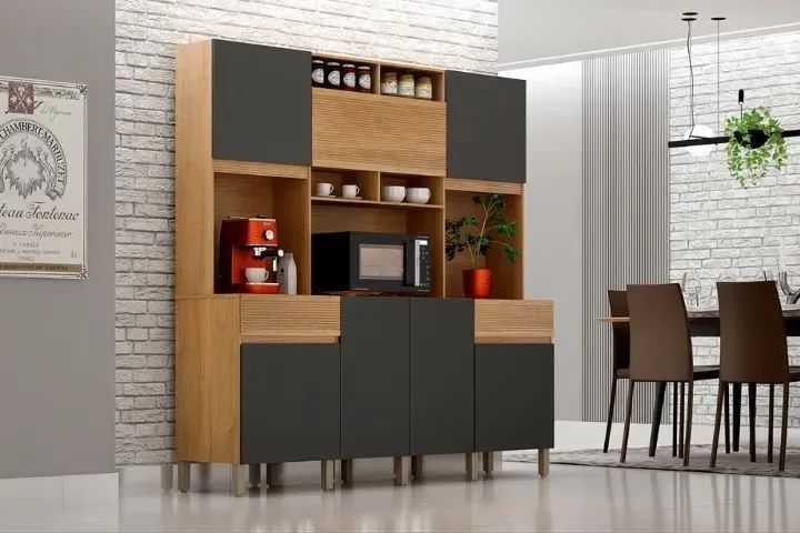 Armário Cozinha Rubi 5 Portas 2 Gavetas