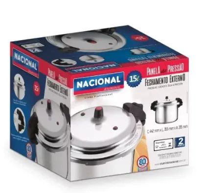 Panela de pressão 15 litros Fechamento Externo Nacional ALumínio - Foto 2
