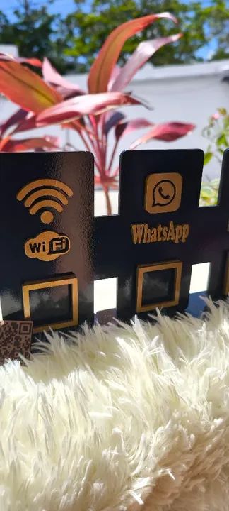 Placa PIX, Wi-Fi, Whatsapp e Instagram em MDF pintado personalizada  - Foto 3