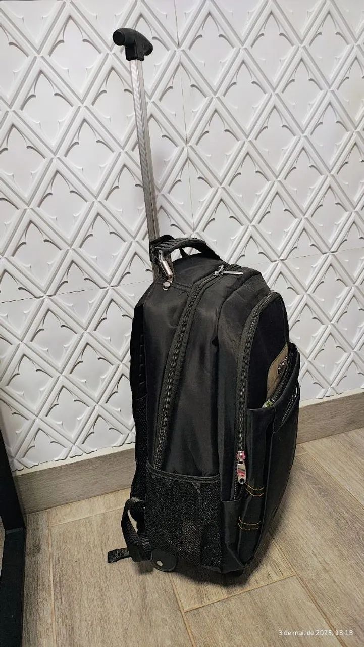 Mochila Unissex de Rodinha Notebook Reforçada Impermeavel com Costas Acolchoadas  - Foto 2