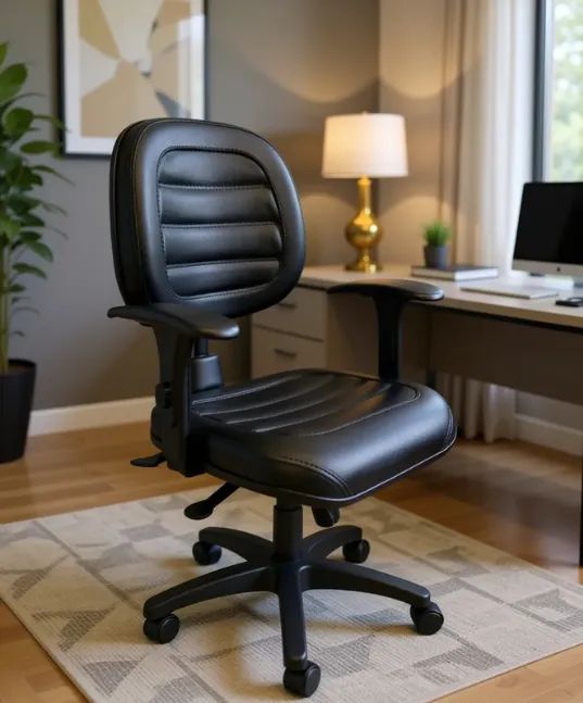 Black Ergonomic and Swivel Office Chair - NR17