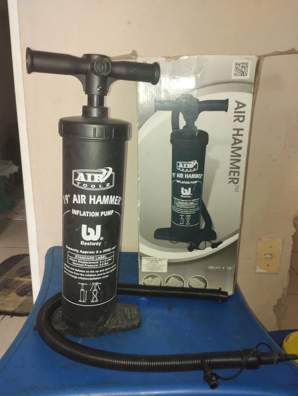 Bomba de Ar Manual para Piscina e Infláveis - Air Hammer 19"