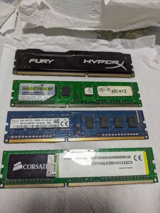 4 Memórias RAM 4GB DDR3