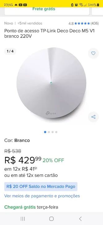Roteador Wi-Fi Deco M5 - Novo na caixa - Foto 5
