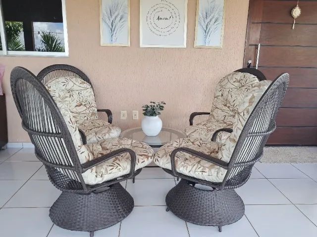 Vendo Conjunto de Cadeiras em Vime para Varanda - Foto 2