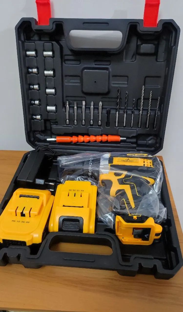 Kit parafusadeira 48v com 2 baterias e maleta completa 