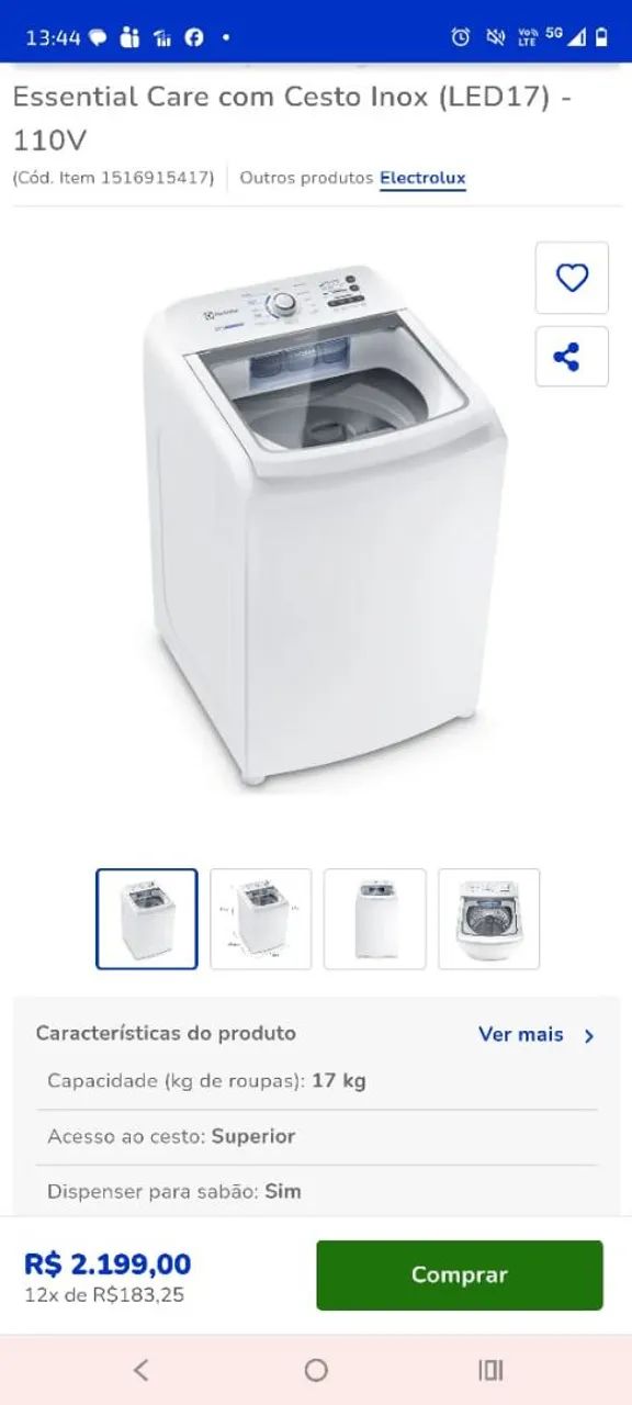 Máquina Eletrolux 17kg - Foto 4