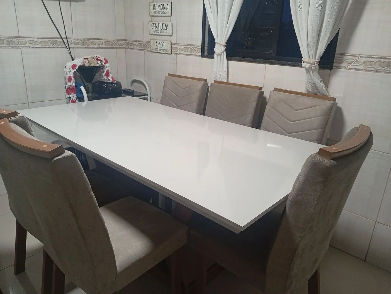 Vendo linda Mesa Alvorada 6 cadeiras ,MDF - Foto 3