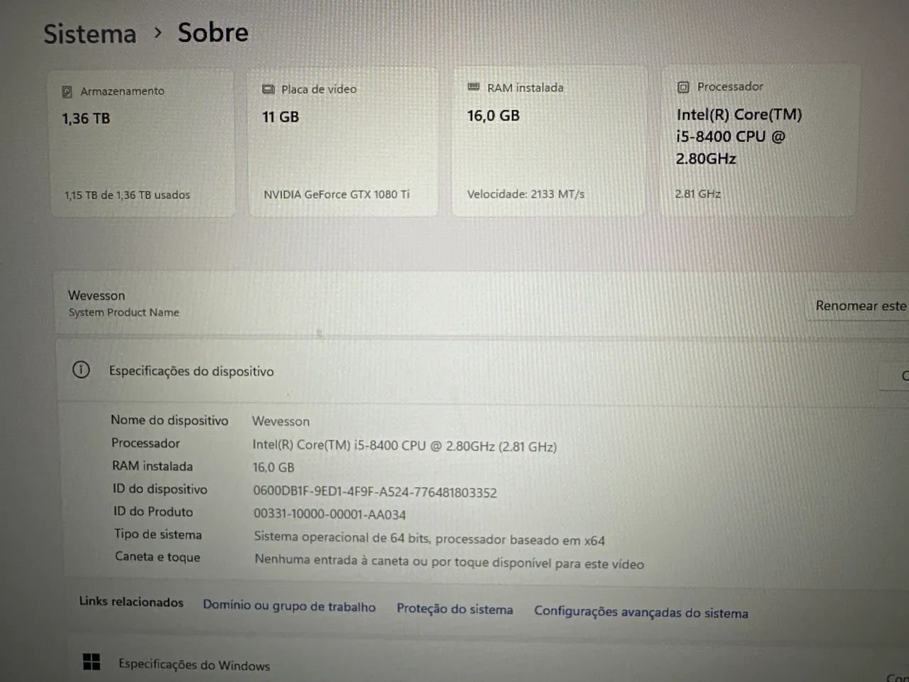 Pc Gamer Core i5 8400 16GB GTX 1080 TI - Foto 3