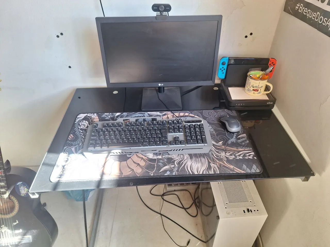 Mesa Escritório - Tampo de Vidro Temperado - Foto 2