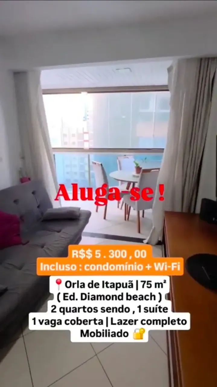 Apartamento em Itapuã, Mobiliado, Lazer completo - Foto 3