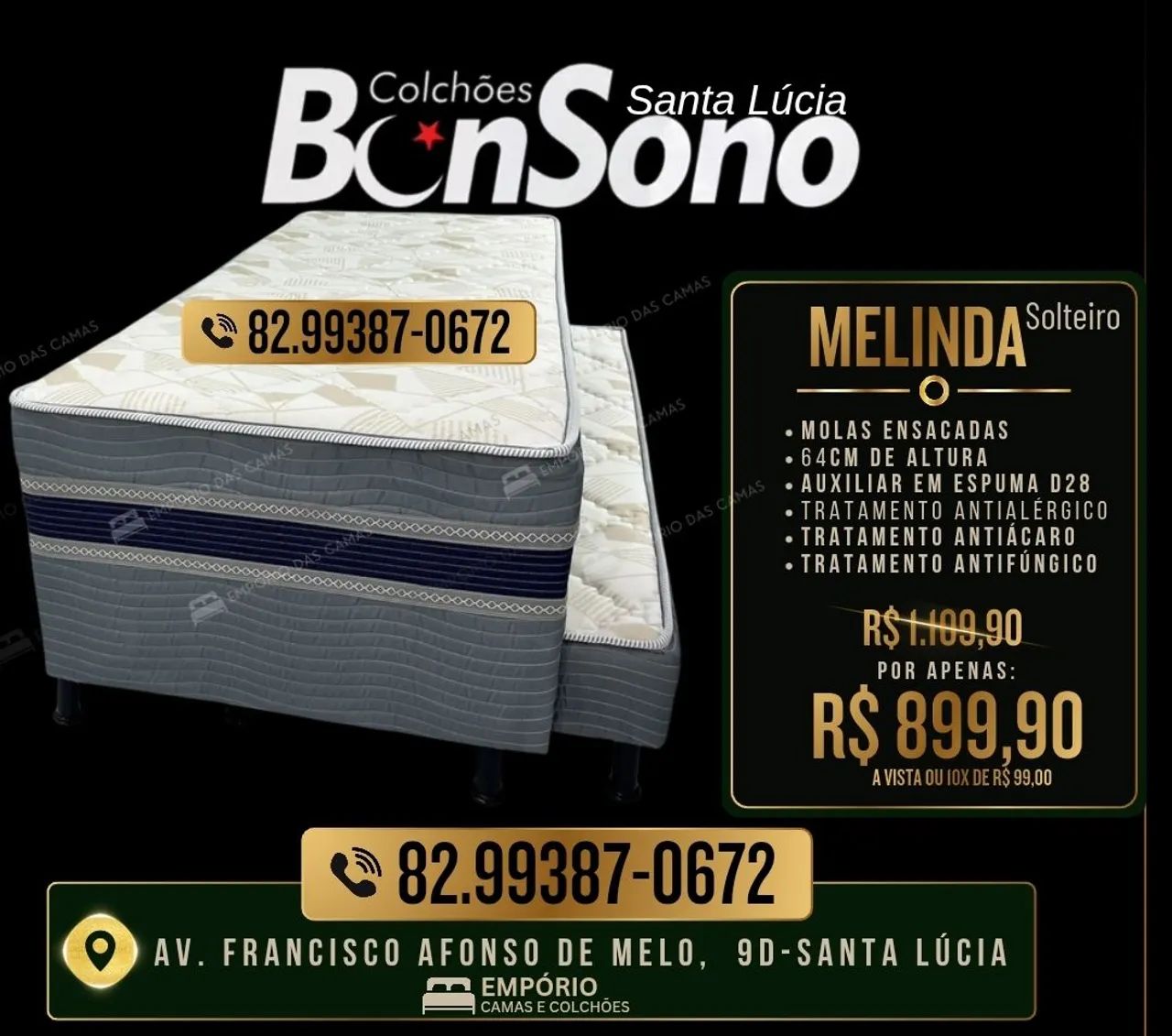 Bicama Melinda molas pocket ensacadas com cama auxiliar 