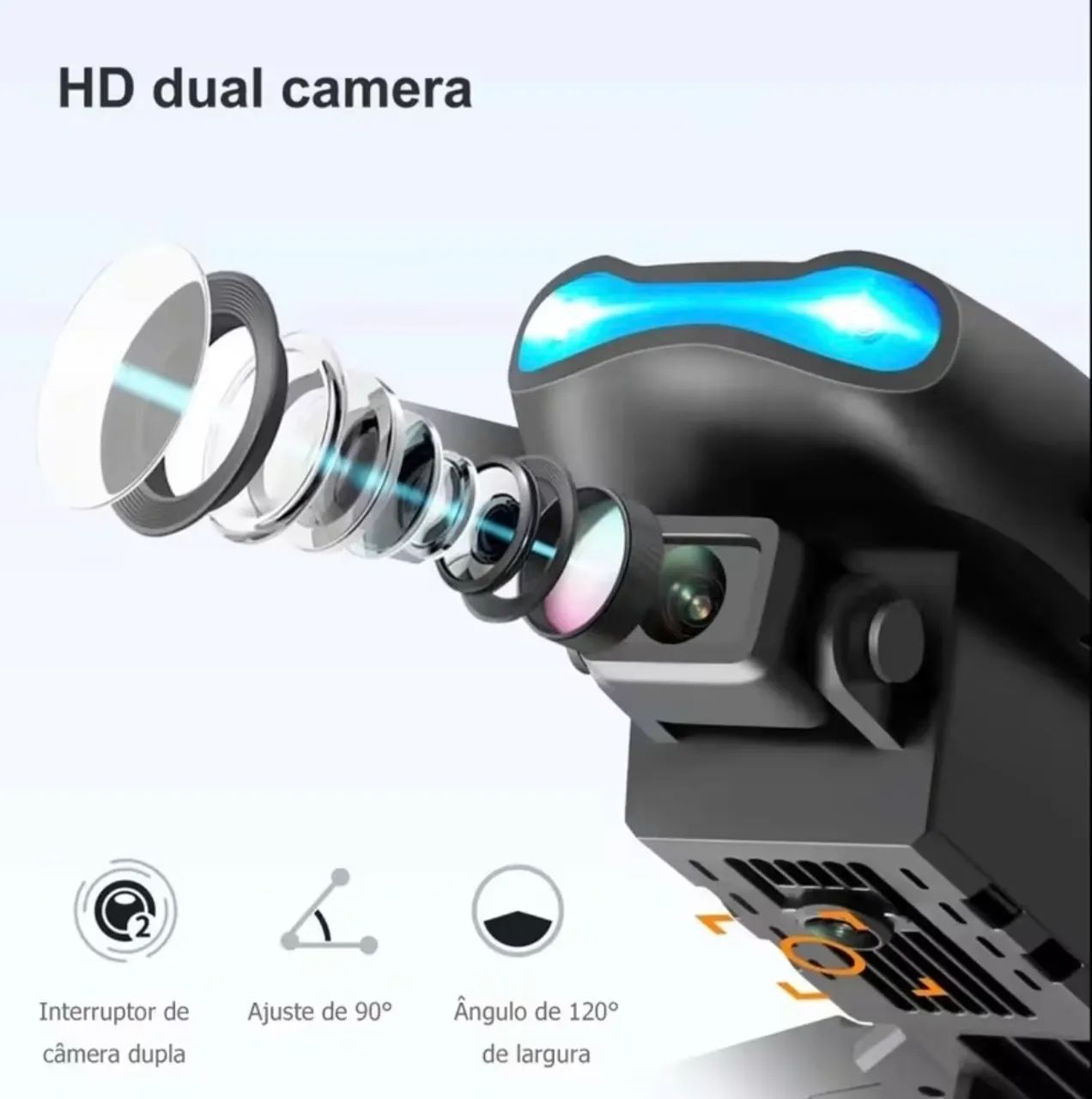 Drone DLI E99 com WI-FI câmera HD e 2 Bateria reserva  - Foto 4
