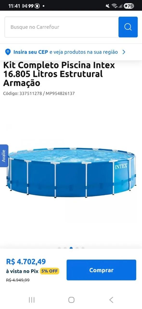 Piscina gigante,com escada.