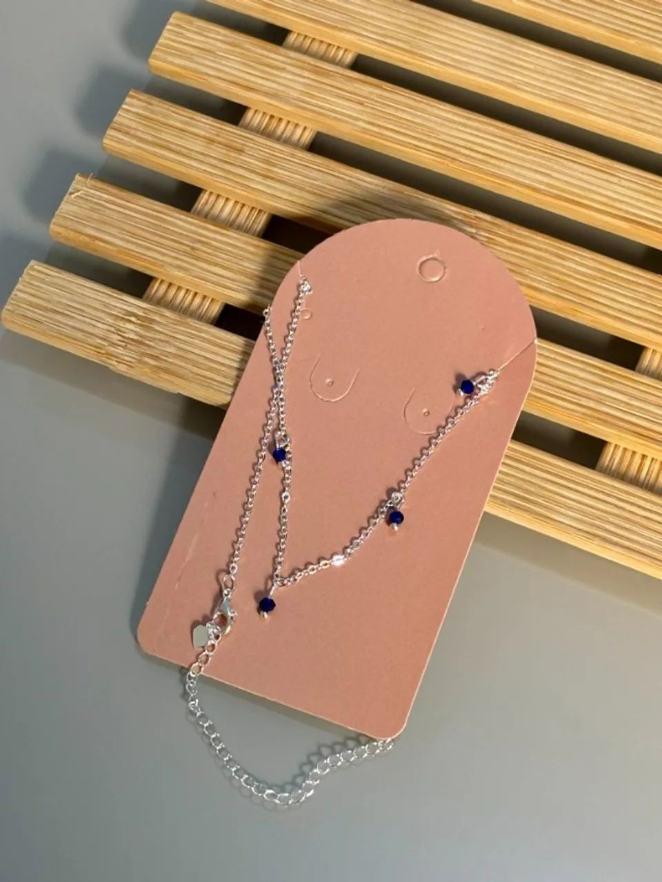 Chocker | Miçangas Azuis - Semijoia Prata