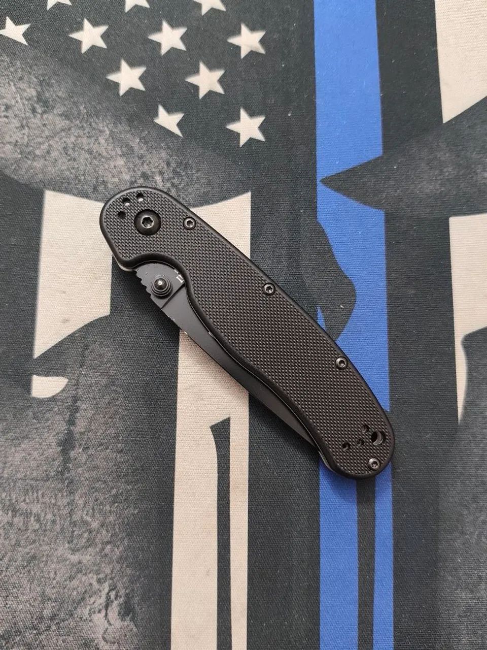 Canivete Ontário RAT Model II Randall's Adventure Training Black Plain Blade, BLK Nylon  - Foto 5