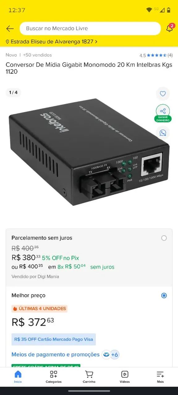 Conversor de mídia Intelbras kgs1120 - Foto 5