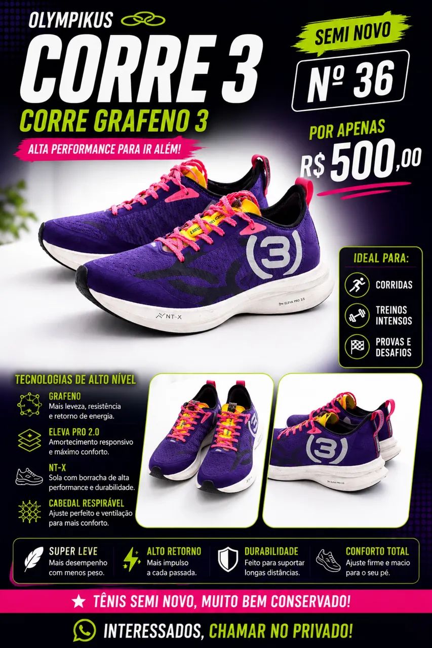 Tênis Olympikus Corre 3 / Corre Grafeno 3 - Calçados - Coroado