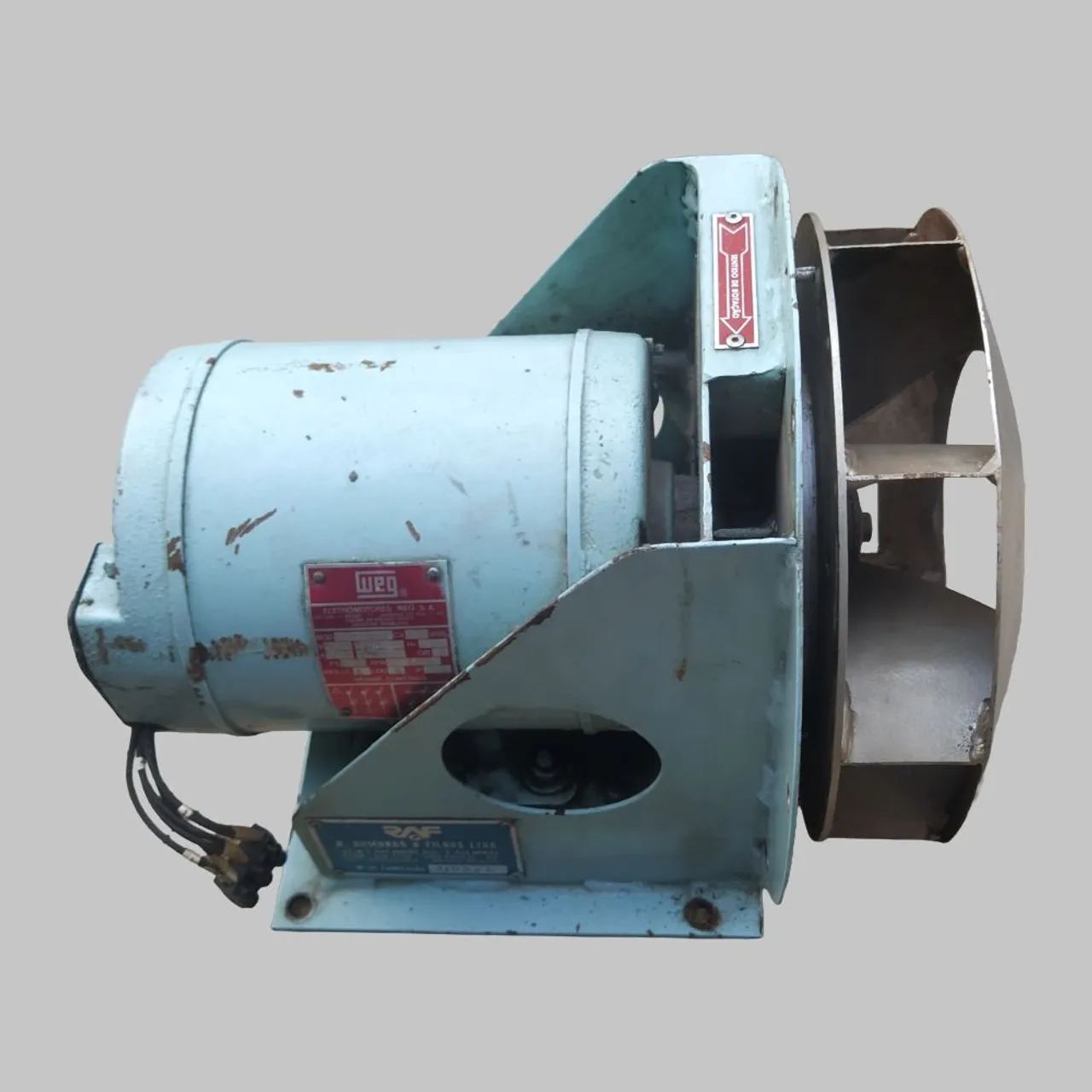 Ventilador Centrífugo Industrial Com Motor WEG 0,75CV 3450 RPM