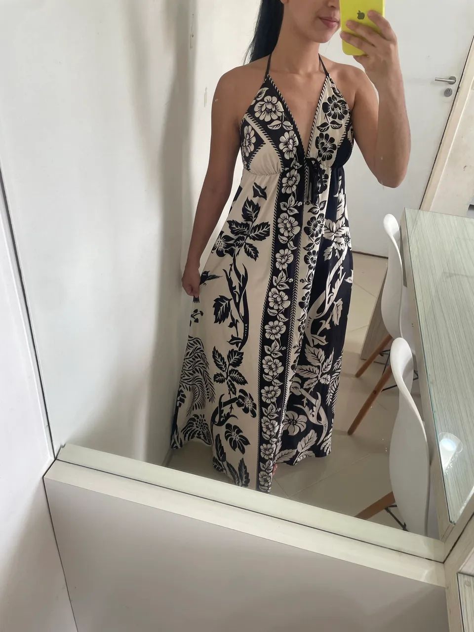 Vestido longo cajuni 