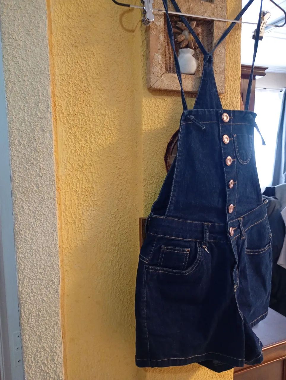 Jardineira jeans com elastano P (NOVA) - Foto 3