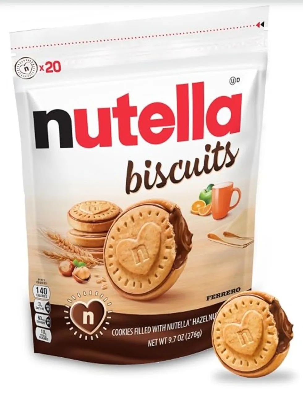 Biscoito Nutella Biscuits Importado 276g / 20 biscoitos
