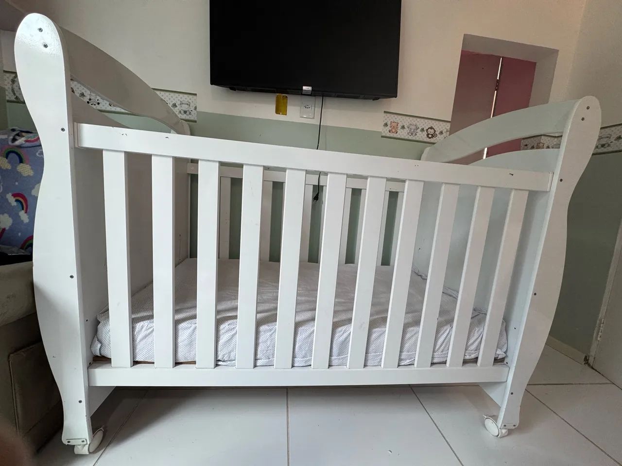 Berço branco mdf 400 
