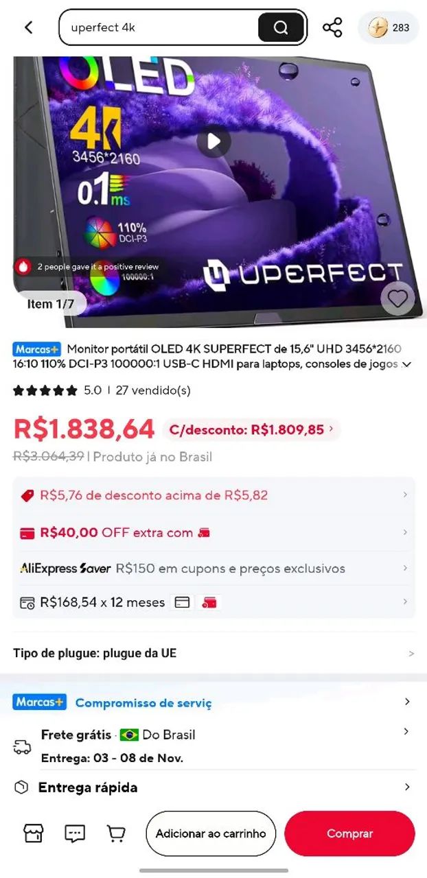 Monitor 4k OLED 15.6 Uperfect - Foto 3