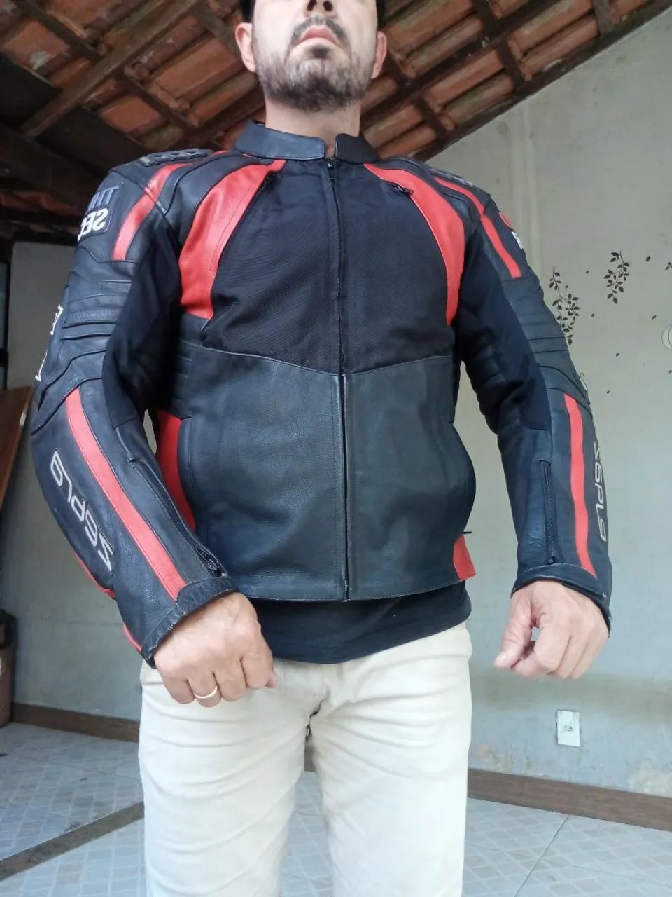 Jaqueta de couro moto Zebra - Foto 4