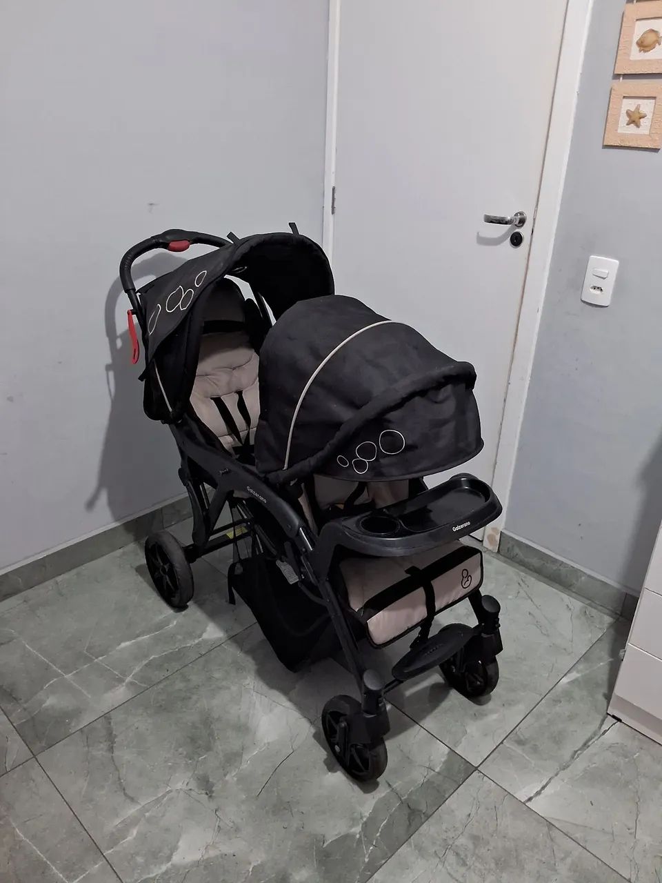 Carrinho de bebê para gêmeos Galzerano  - Foto 4
