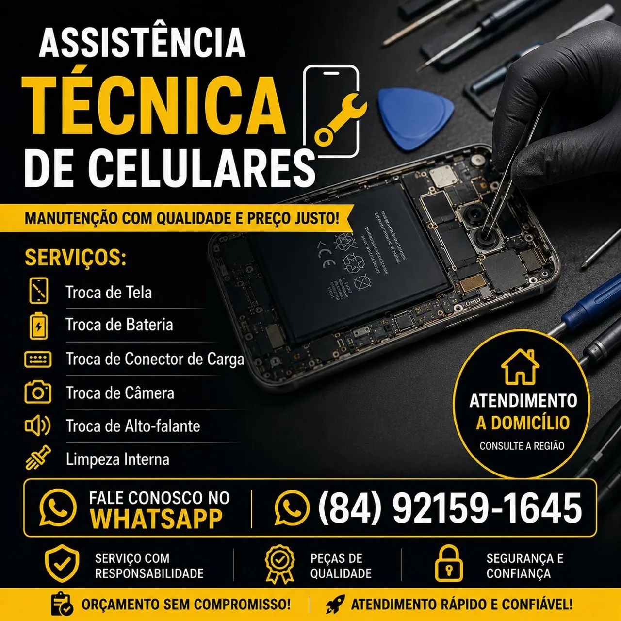 CONSERTO DE CELULARES COM ATENDIMENTO A DOMICÍLIO 