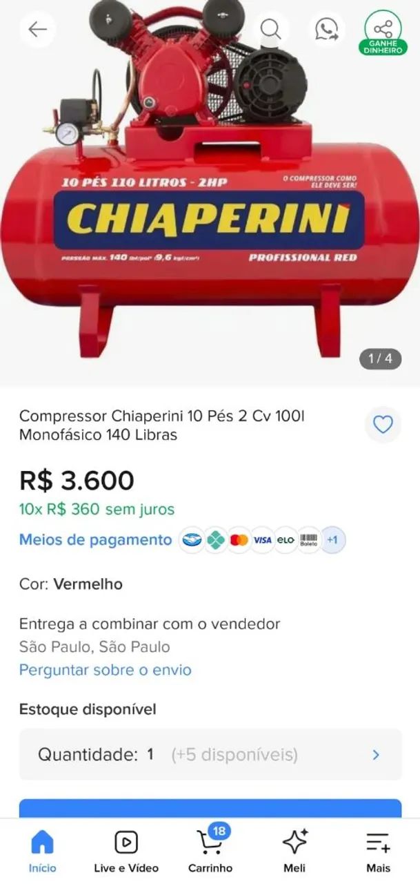 Compressor de ar 110pes 2cv - Foto 5