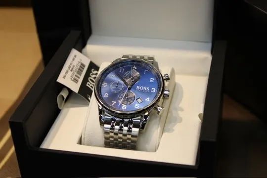 Relógio Masculino BOSS Navigator 1513498 44 mm Pulseira de Aço