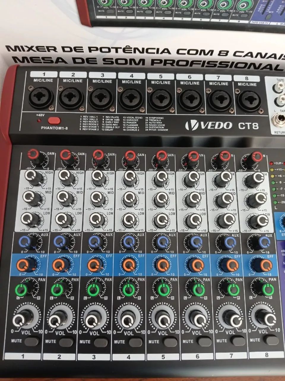 Mesa de som 8 canais com Efeitos. - Foto 4