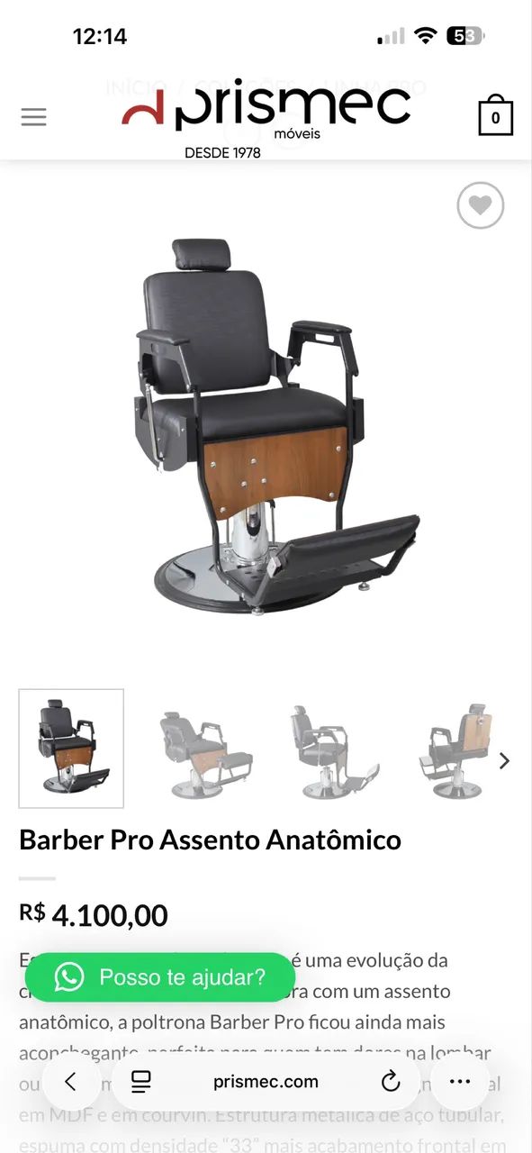 Barber Pro Assento Anatômico (cadeira de barbeiro) - Foto 4