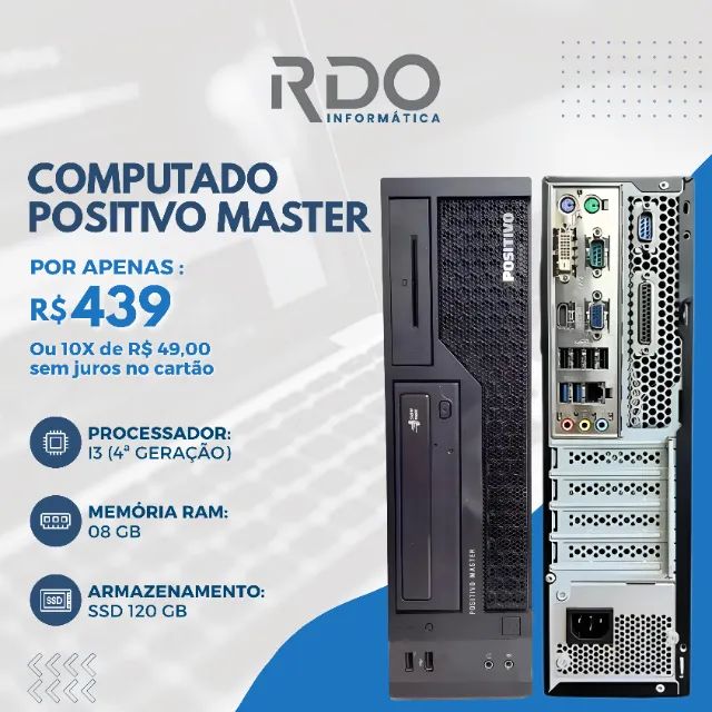 Computador Positivo Master i3 4ª 8GB SSD 120GB - Barato & pronto para uso